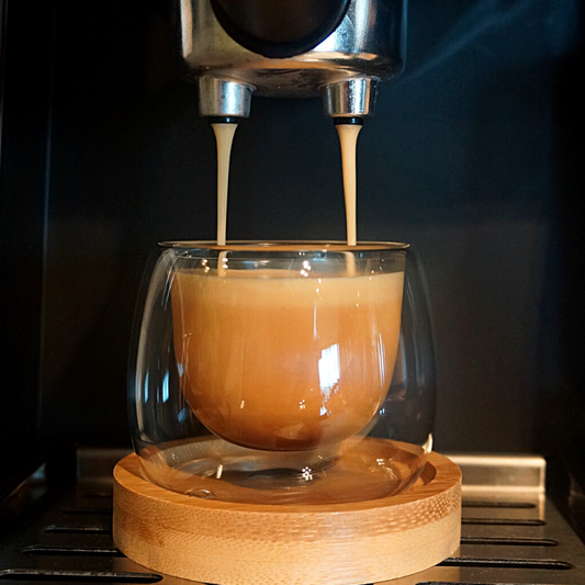 Double-walled glass espresso cup